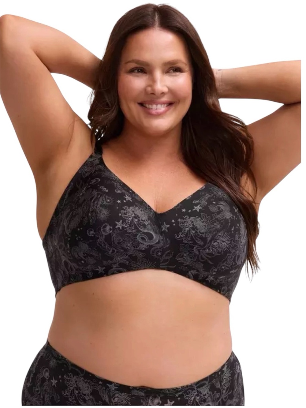 torrid Ocean Mermaid Fantasy Black Dream Wireless Lightly Lined Bra